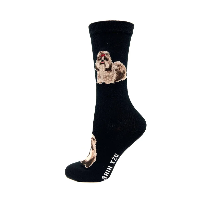 "Shih Tzu" Cotton Socks by Crazy Toes - Medium