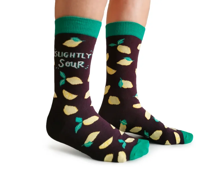 Women's microfiber socks for a lightweight option"Slightly Sour" Cotton Crew Socks by Uptown Sox - Medium Women's microfiber socks for a lightweight option"Slightly Sour" Cotton Crew Socks by Uptown Sox - Medium