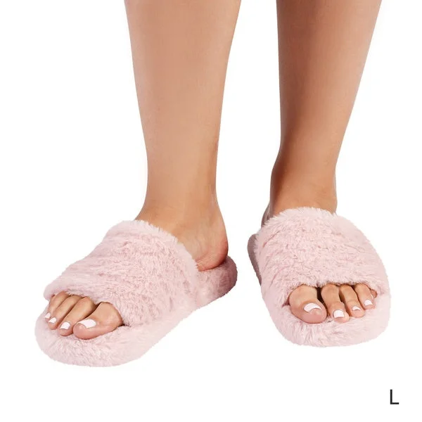 Snuggups Womens Open Toe Blush Slippers Large