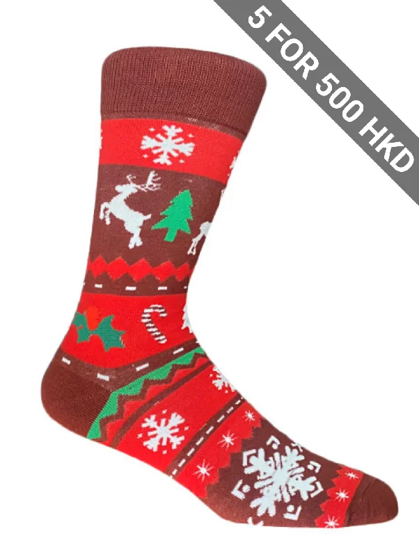 Women's ankle socks with a frilly edgeSocks | Christmas | Reindeer | Burgundy | Cotton Women's ankle socks with a frilly edgeSocks | Christmas | Reindeer | Burgundy | Cotton