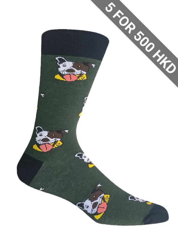 Socks | Green | Dog | Cotton