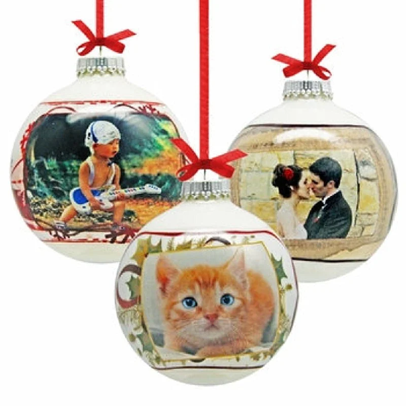 Personalized Glass Photo Ball Ornament