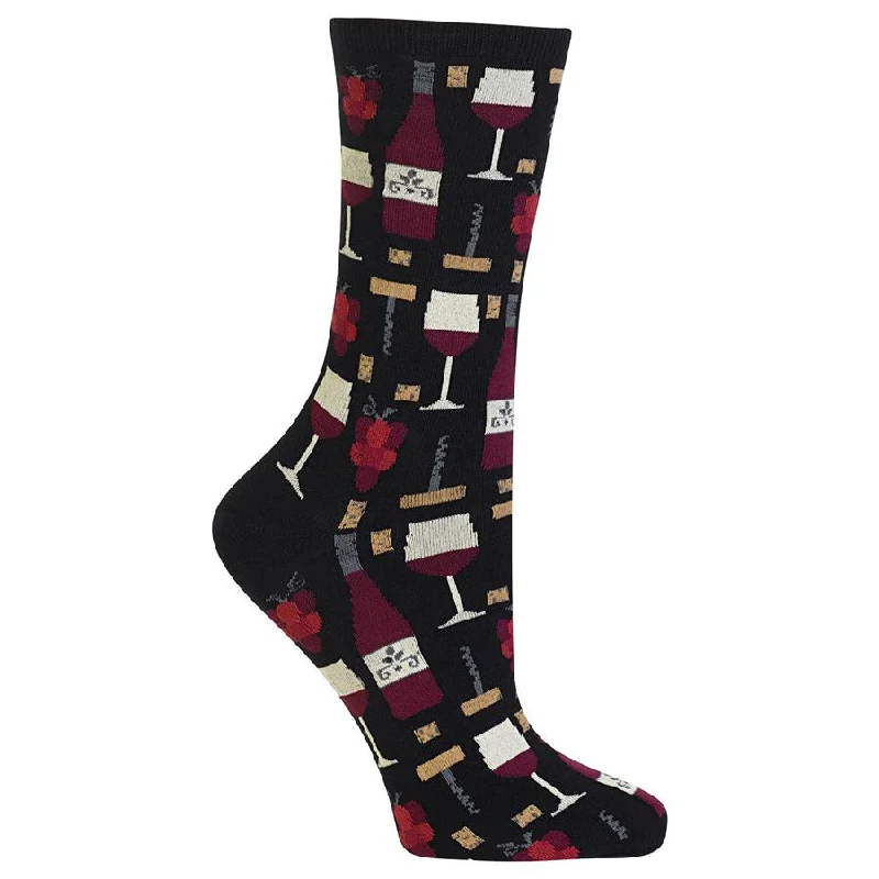 "Wine" Cotton Dress Crew Socks by Hot Sox - Medium