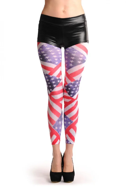 women tights for a New Year's Eve celebrationAmerican Flag Footless