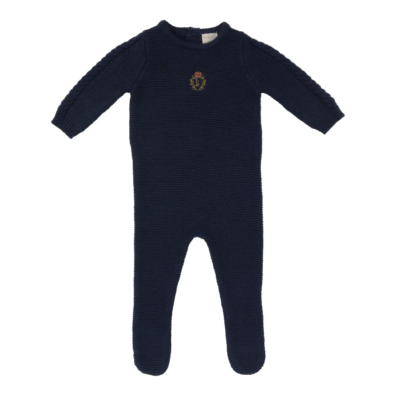 Analogie Crest Knit Footie - Navy