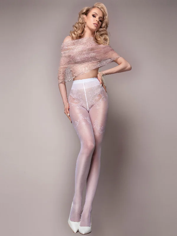 women tights with a diamond - pattern for a sophisticated styleBallerina 581 tights - white women tights with a diamond - pattern for a sophisticated styleBallerina 581 tights - white
