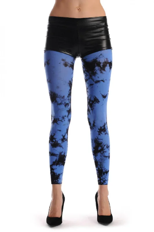 organic cotton women tights for an eco - friendly choiceBlack & Blue Colour Splash (Tie Dye) Footless organic cotton women tights for an eco - friendly choiceBlack & Blue Colour Splash (Tie Dye) Footless