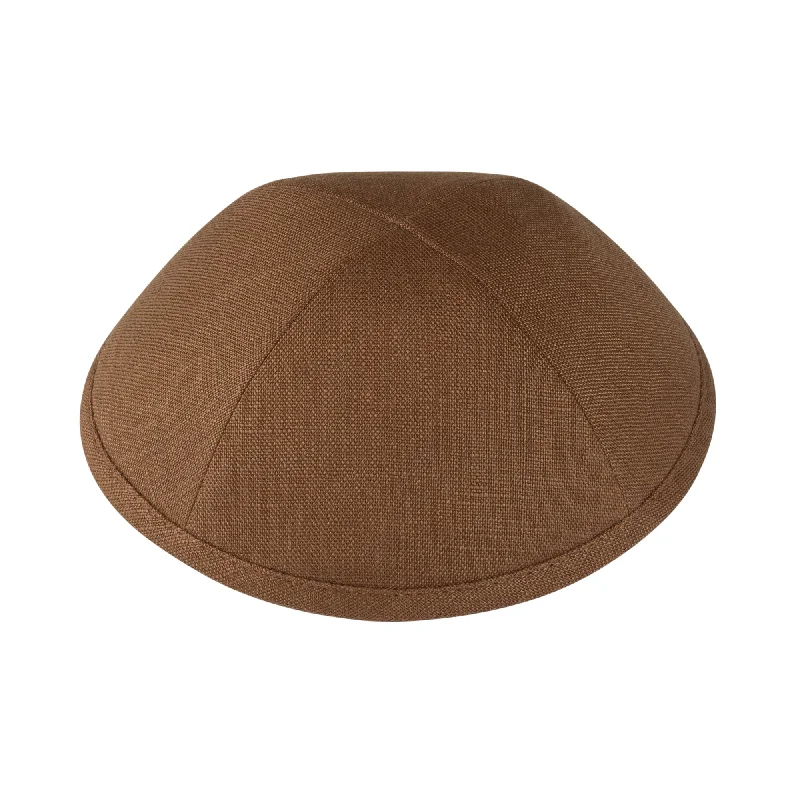 iKippah Brown Earth Linen Yarmulka