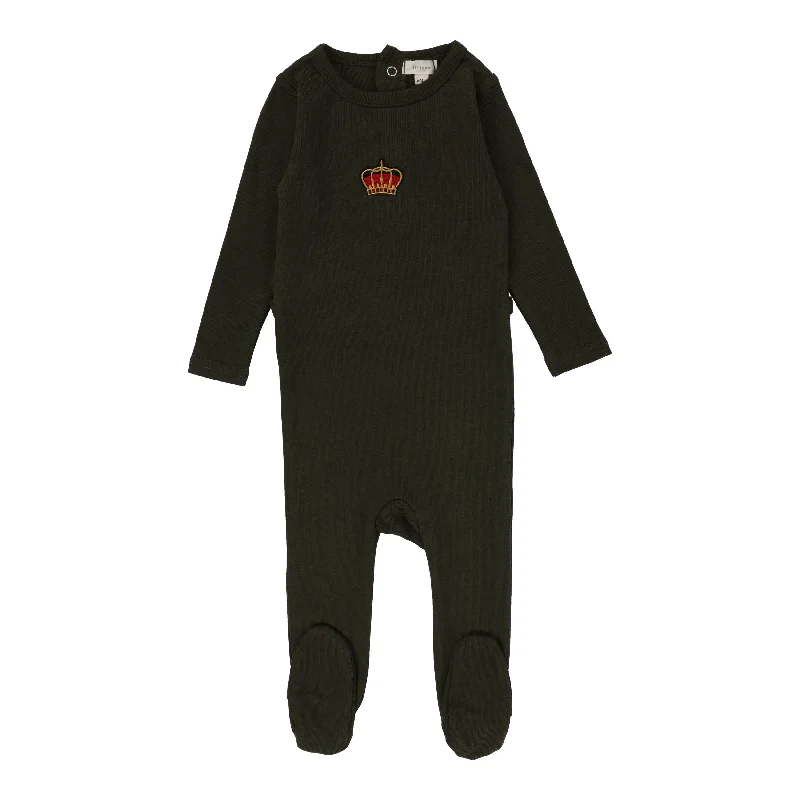 Lil Legs Crown Footie - Black