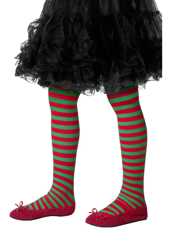 Striped Tights, Childs, Red & Green