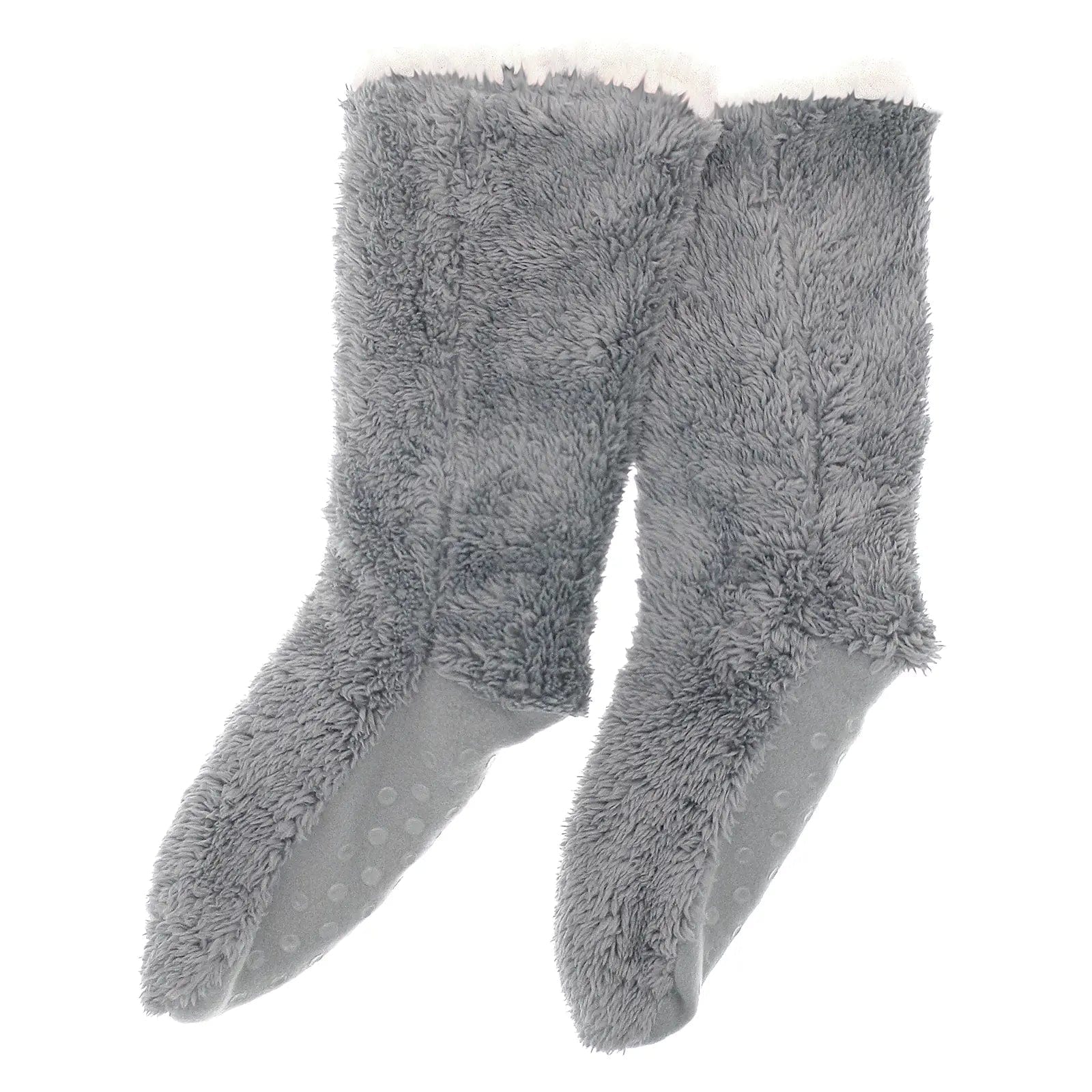 Womens Slipper Socks With Grips Teddy Fleece Sherpa Lining